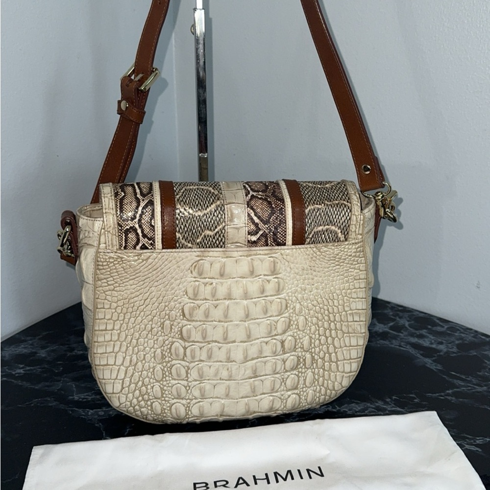 BRAHMIN Handbag Limestone Oleta Sonny Leather Crossbody Bag handbag AUTHENTIC - Picture 10 of 16